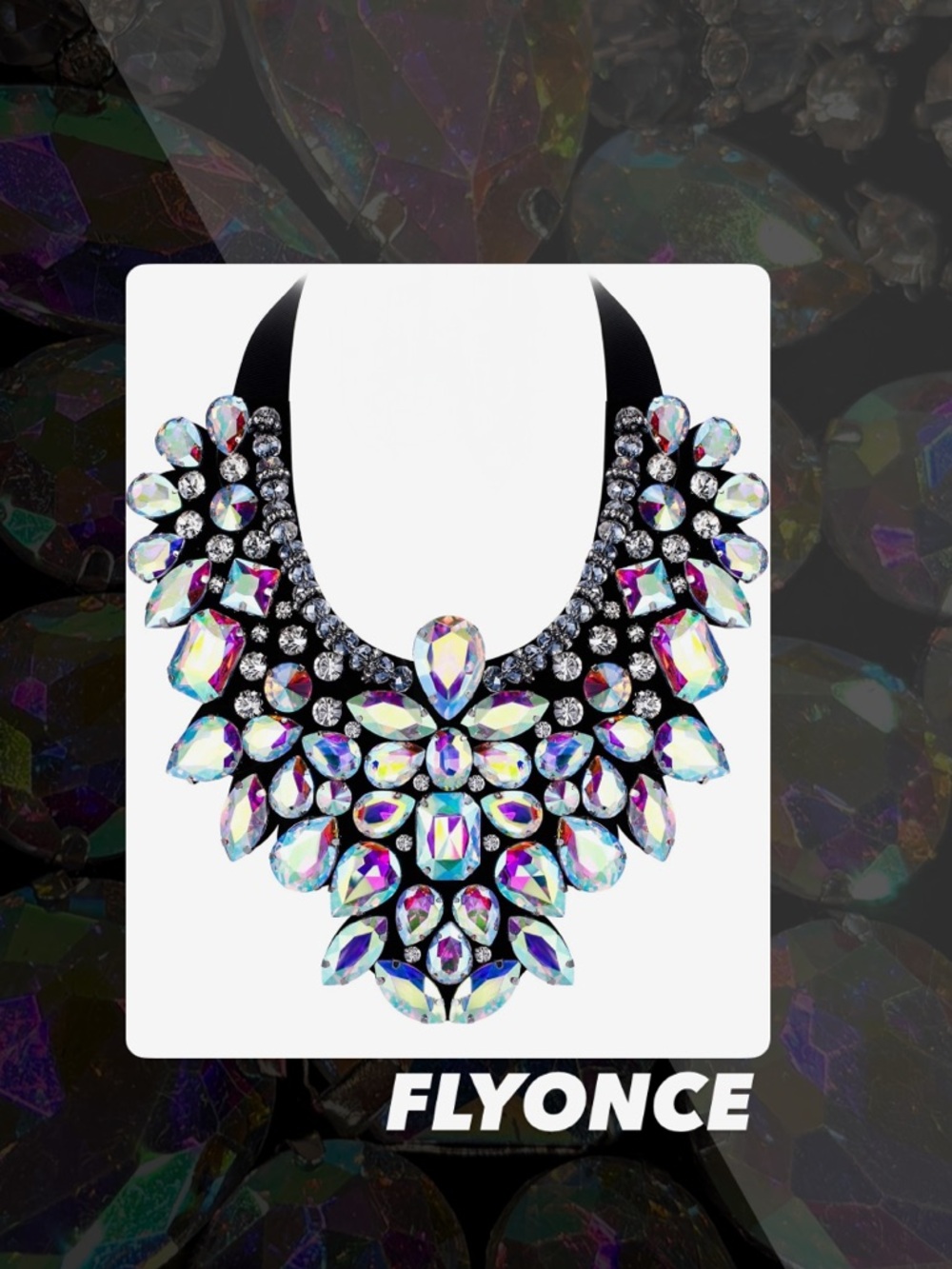 EUC Flyonce Crystal Statement Necklace